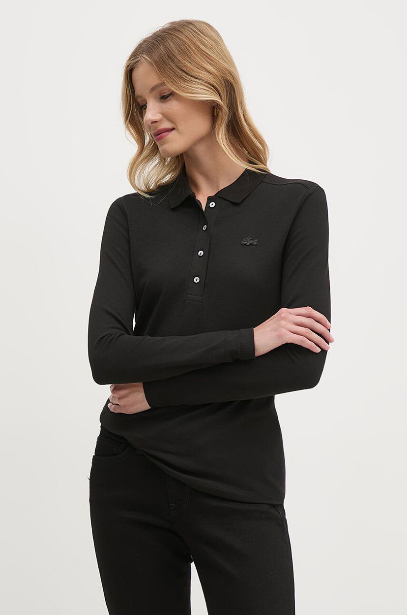 Polo skjorte Lacoste Women's Black Polo Shirt Sort | PF5464