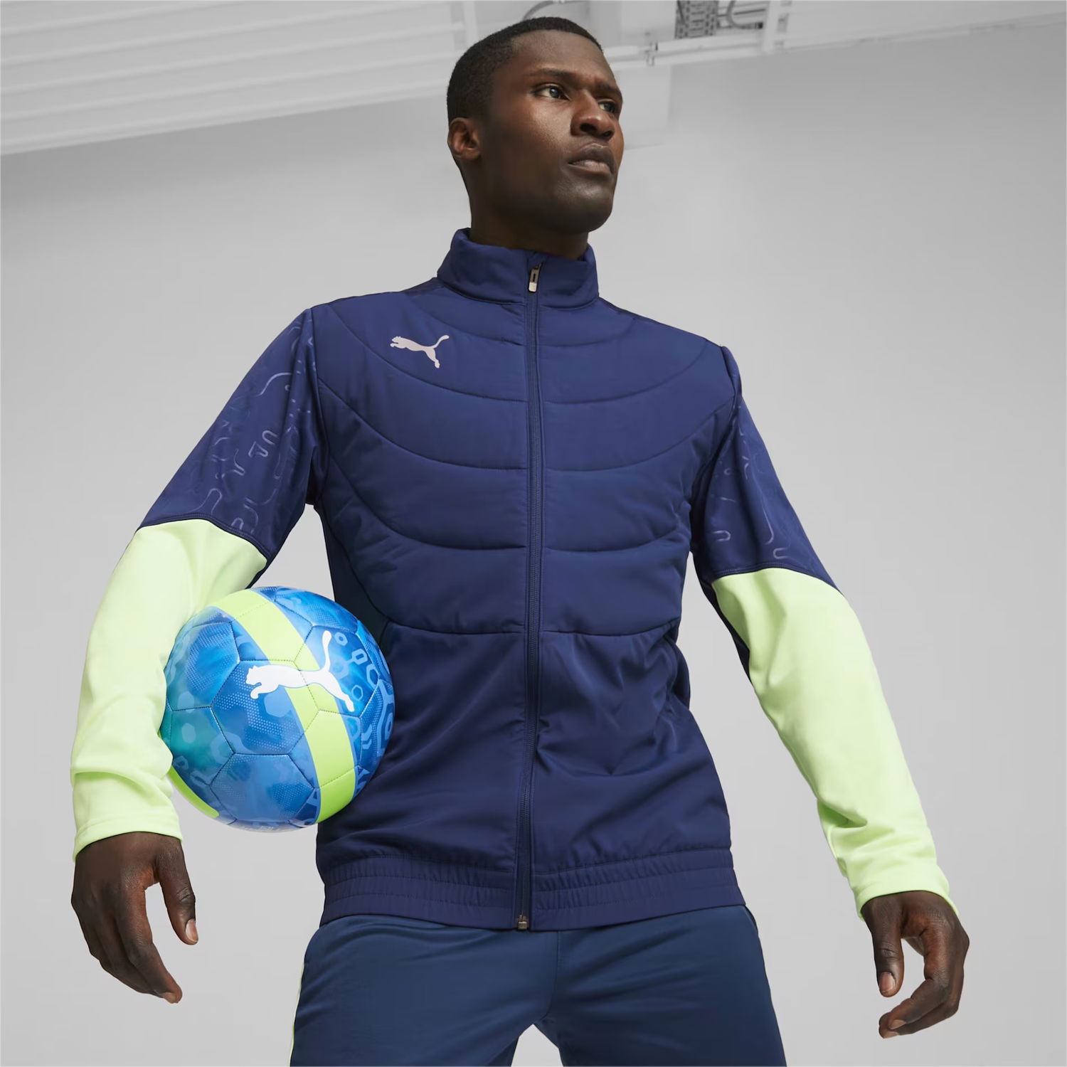 Jakke Puma Individual Winterized Football Jacket Mørkeblå | 658509-01, 1