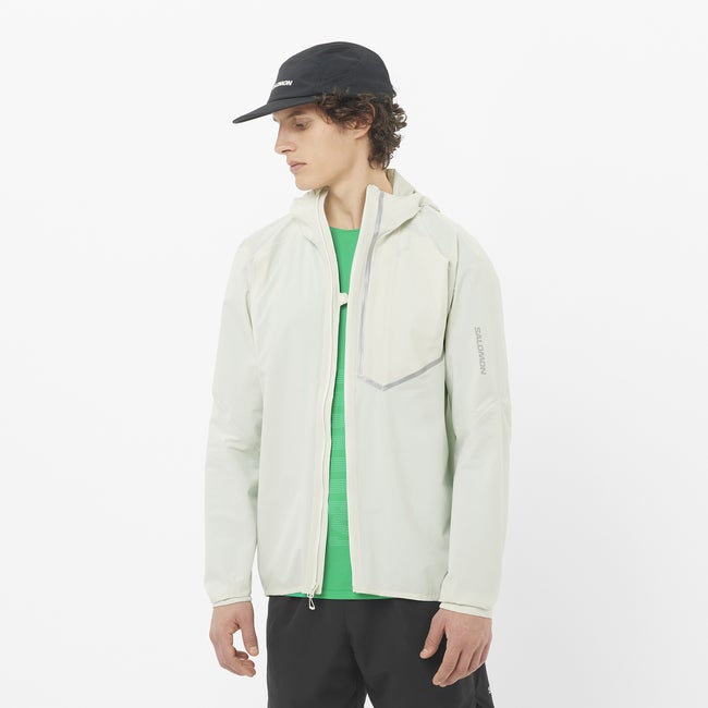 Vindjakke Salomon Bonatti Trail Running Jacket Beige | LC2673500