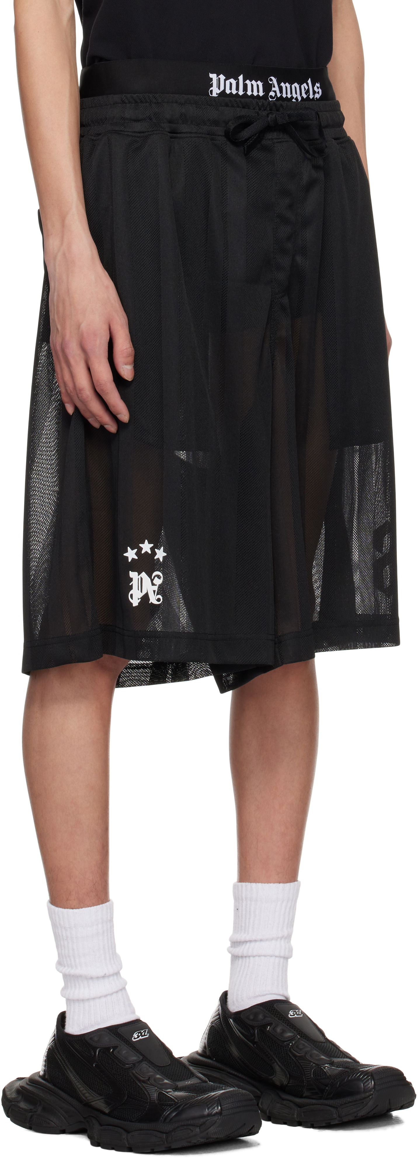 Shorts Palm Angels Palm Angels Palm Sport Mesh Shorts Sort | PMCI022S25FAB0021003, 1