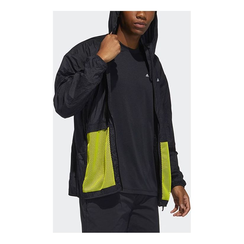 Vindjakke adidas Performance Terrex Bao Pack Windbreaker Hooded Jacket with Mesh Pockets Sort | GN7601