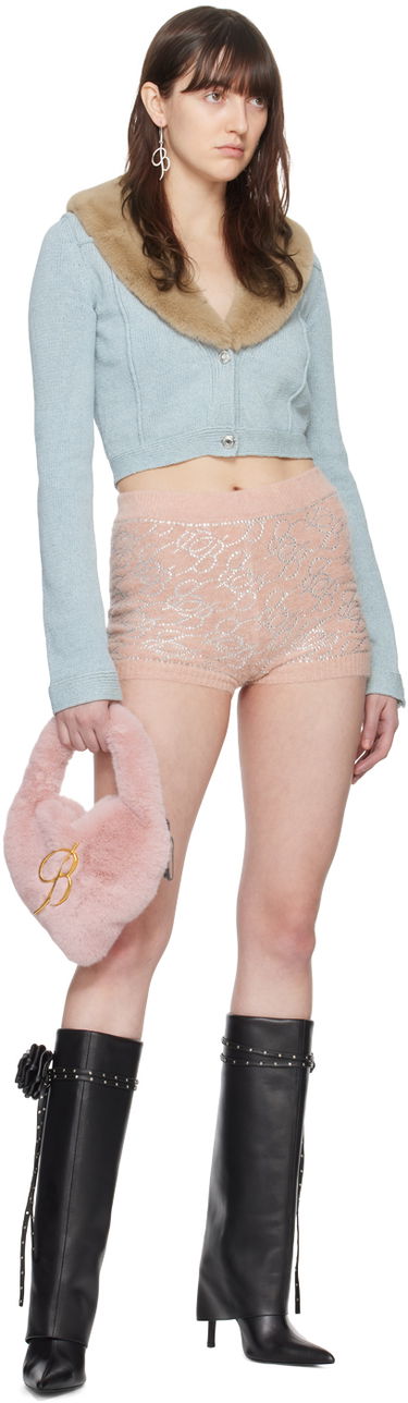 Shorts Blumarine Blumarine Monogram Knit Shorts Lyserød | P422P124A, 3