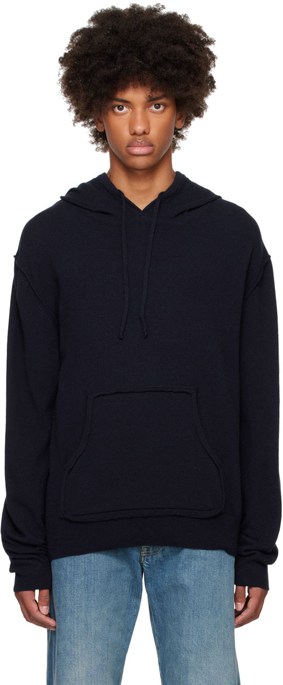 Sweatshirt Maison Margiela Cashmere Hoodie Mørkeblå | S50GU0223 M13060