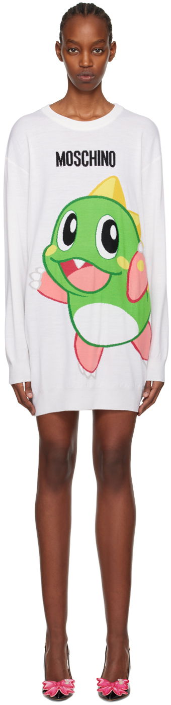 Kjole Moschino Puzzle Bobble Minidress "Off-White" Hvid | 0480 1000 A1001