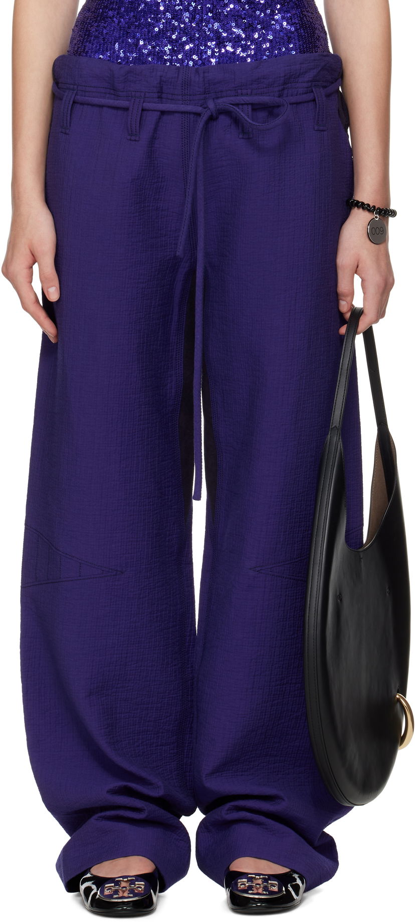 Bukser Tory Burch Tory Burch Cotton Baggy Trousers Lilla | 173627-433