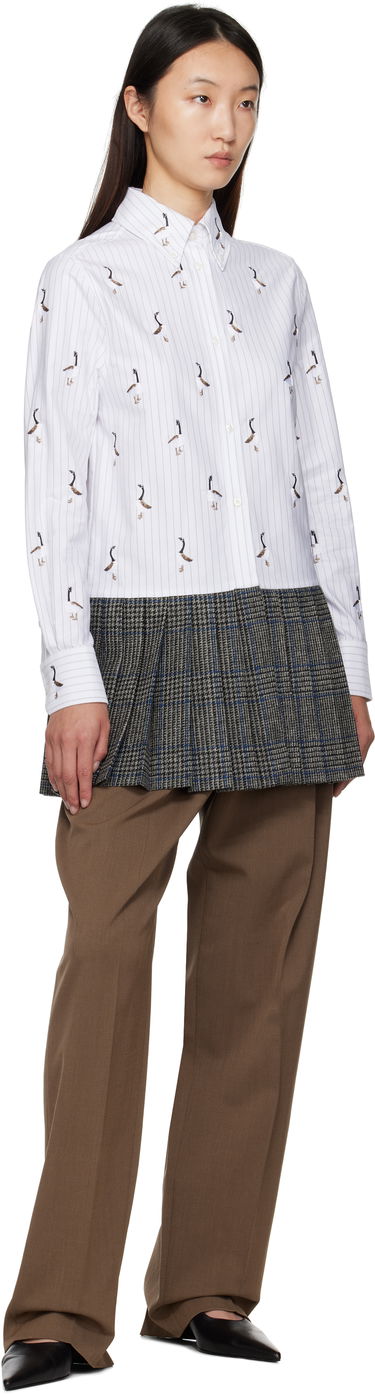 Kjole Thom Browne Thom Browne Goose Print Shirtdress Hvid | FDSF35E-E1374, 3