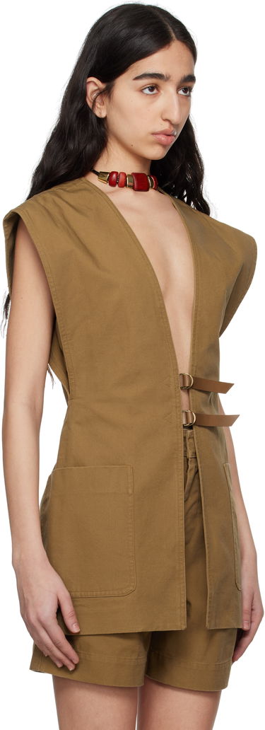 Vest ISABEL MARANT Isabel Marant Falila Cotton Canvas Vest Brun | GI0053FA-C2F01I, 1