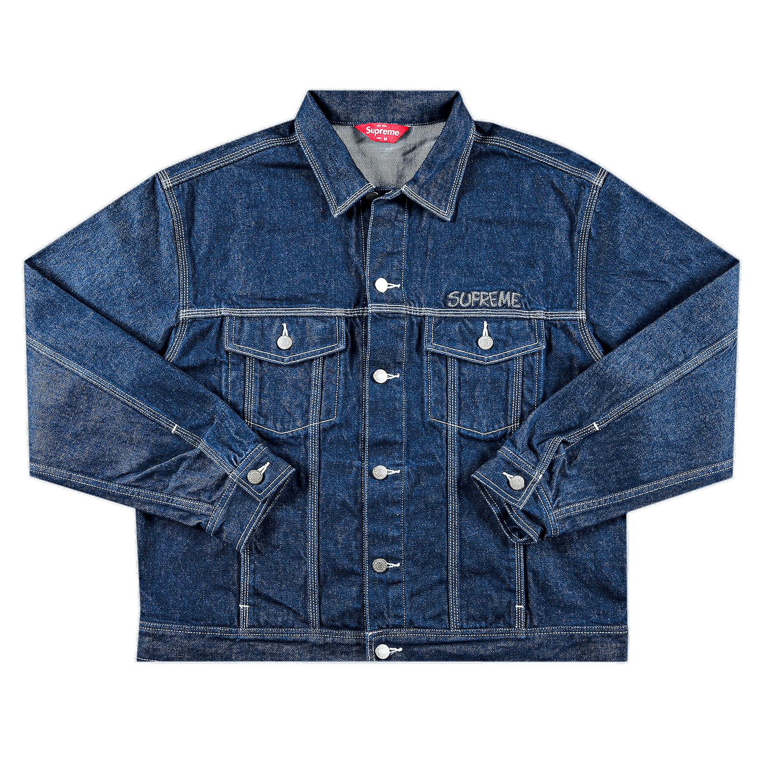 Jakke Supreme Smurfs x Denim Trucker Jacket Mørkeblå | FW20J41 BLUE, 0