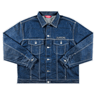 Jakke Supreme Smurfs x Denim Trucker Jacket Mørkeblå | FW20J41 BLUE, 0