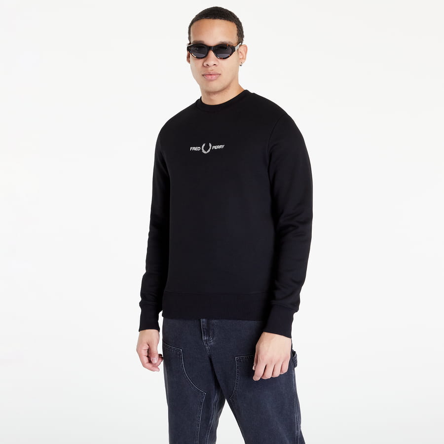 Sweatshirt Fred Perry Embroidered Sweatshirt Sort | M4727 102, 0