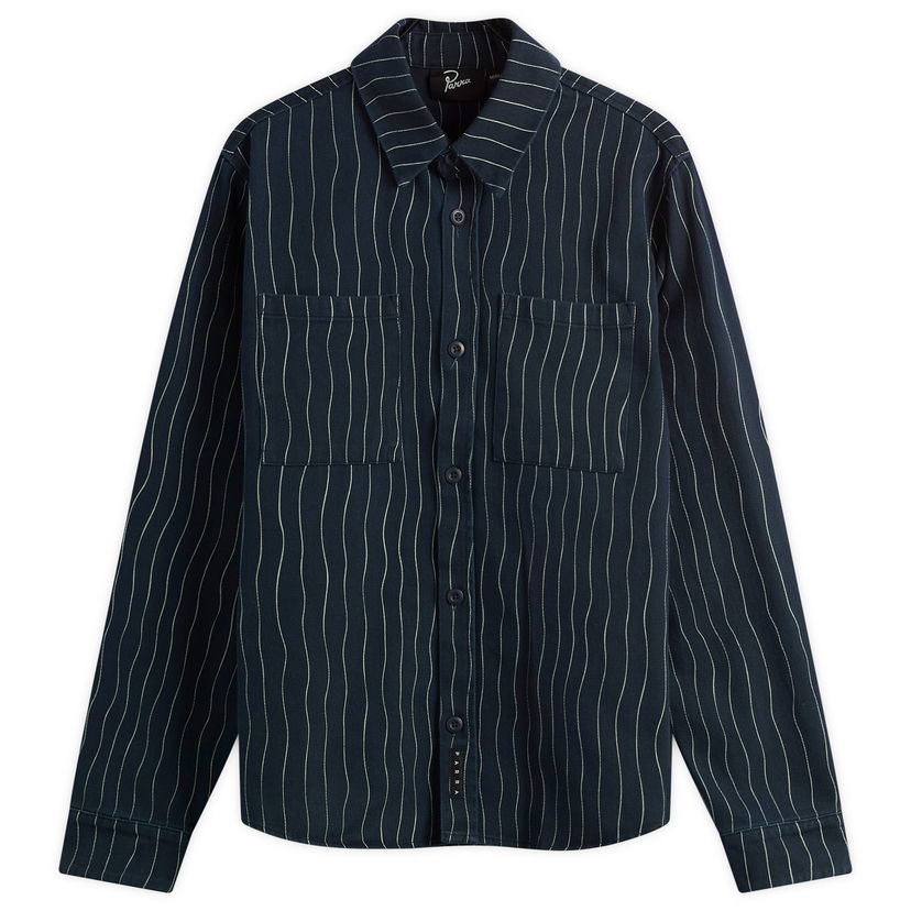 Skjorte By Parra Parra Meandering Lines Shirt, Size Large Mørkeblå | 54236-NBL