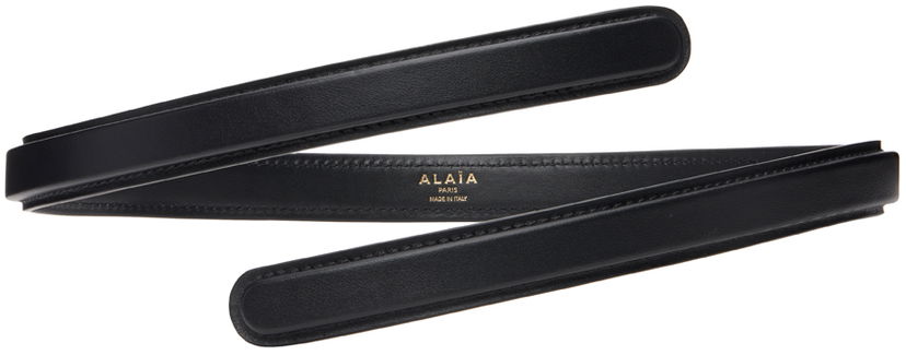 Bælter Alaïa ALAÏA Flex Thin Twist Belt Sort | AA1C113FCA314