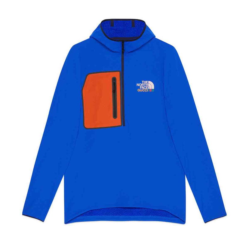 Sweatshirt Gucci The North Face x Fleece Pullover Blue/Orange Blå | 663909 ZM0C1 4394