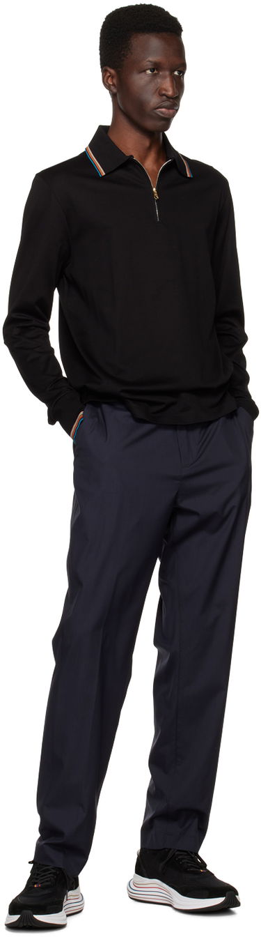 Polo skjorte Paul Smith Paul Smith Long Sleeve Zip Polo Sort | M1R-031Y-K00089-79, 3