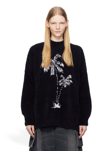 Sweater Palm Angels Graphic Sweater Sort | PWHE056F23KNI0011003