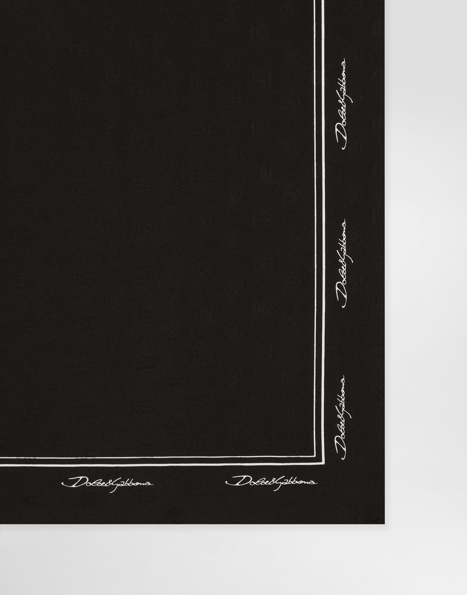 Tørklæde Dolce & Gabbana Dolce & Gabbana Silk Scarf With Logo Print Sort | GQ348EG0WT8HN9MA, 1