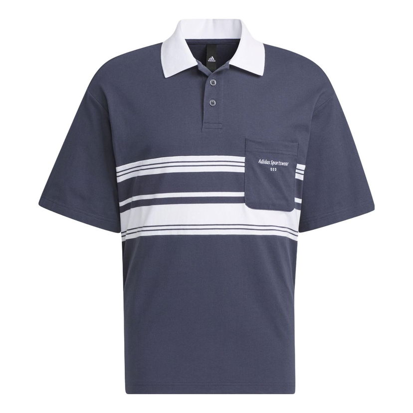 Polo skjorte adidas Originals Sportswear Striped Short Sleeve Polo Blå | IS4945