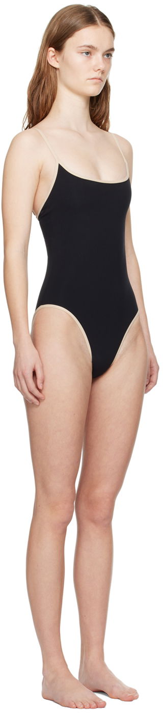 Badetøj TOTEME TOTEME Stripe Edge One-Piece Swimsuit Sort | 241-WSW1031-FB0097, 1