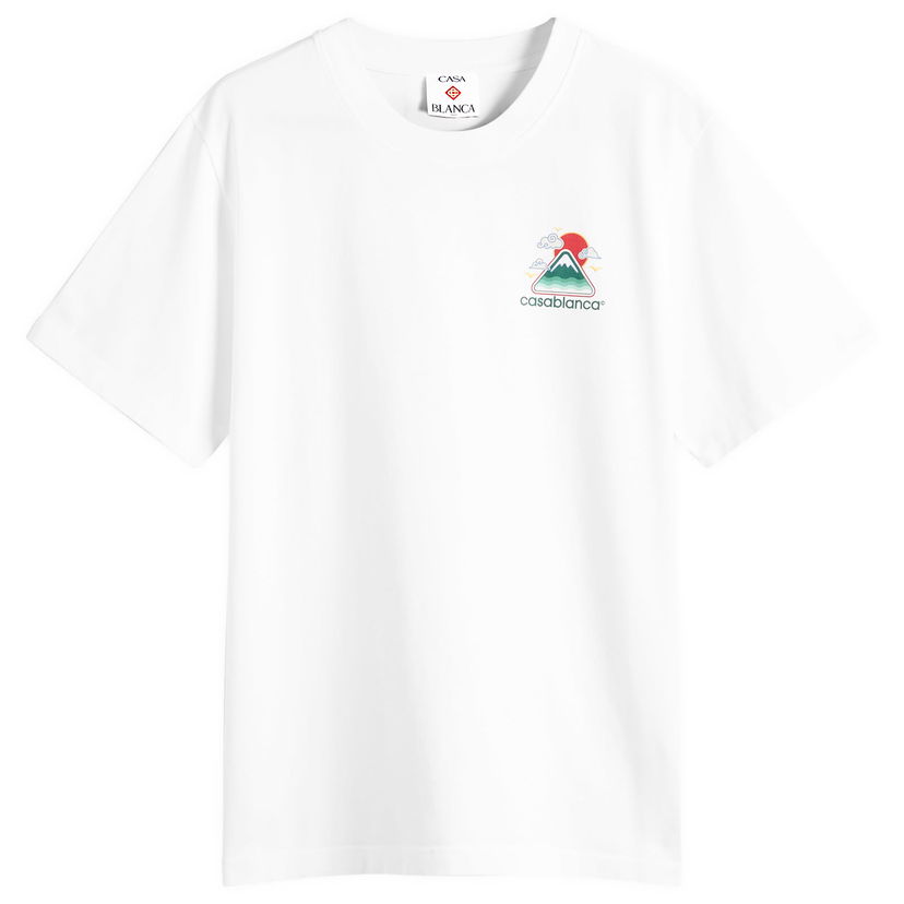 T-shirt Casablanca Montagne Ondulée Screen Printed T-Shirt, Size Large Hvid | MPF25-JTS-001-04