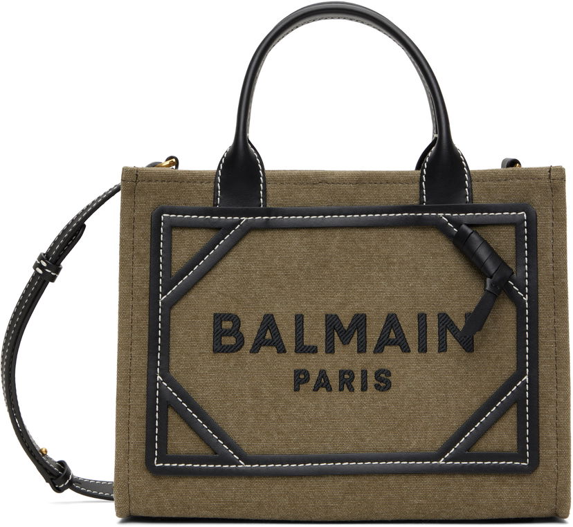 Mulepose Balmain Balmain B-Army Small Tote Bag Grøn | DN1FE809TDVY