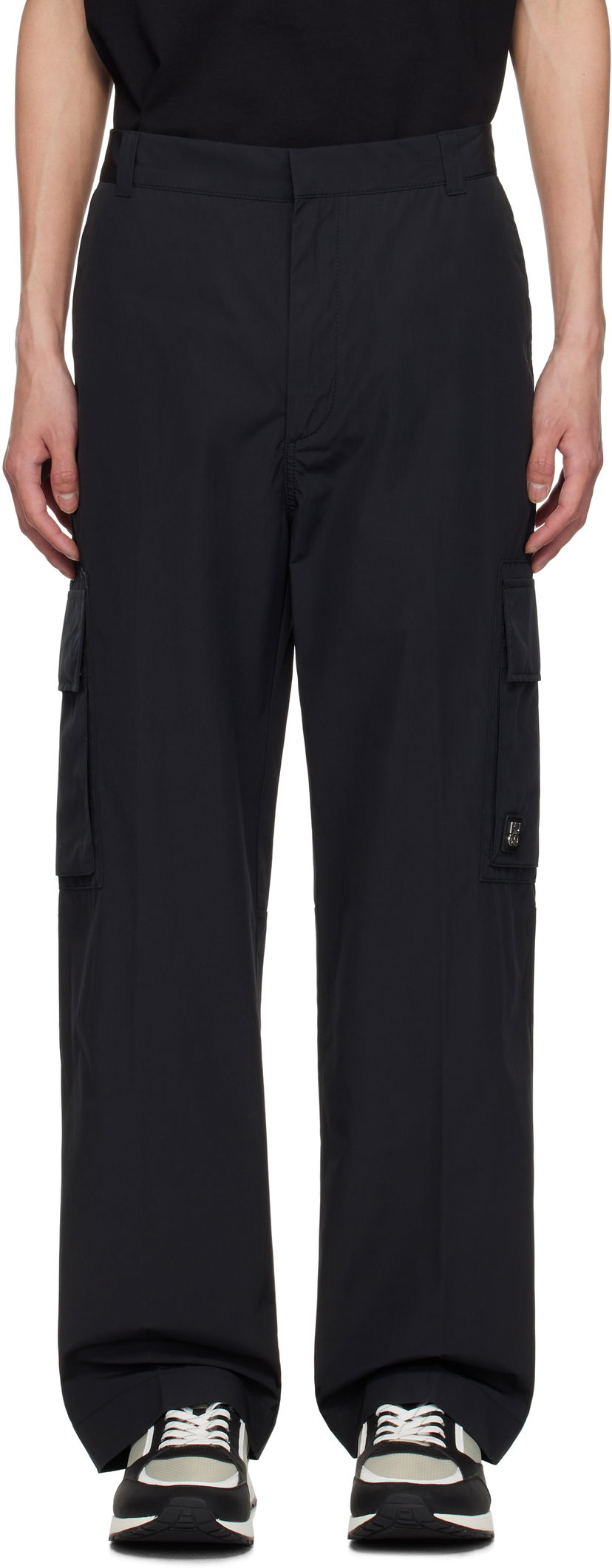 Cargo bukser BOSS Hugo Regular-Fit Water-Repellent Cargo Trousers Sort | 50530813
