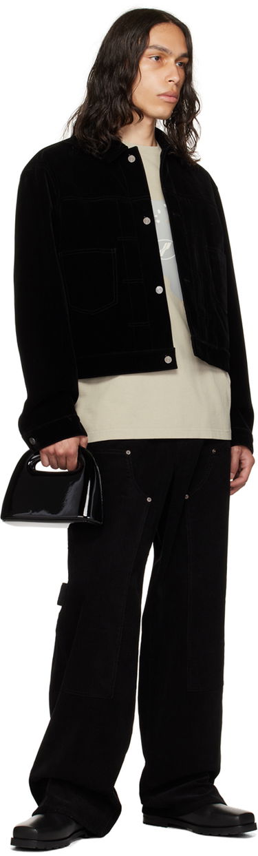 Jakke We11done We11done Velvet Crop Jacket Sort | WD-JK3-23-041-M-BK, 3