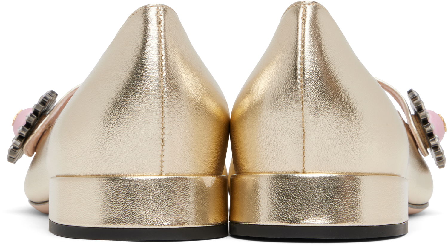 Sneakers og sko Valentino Valentino Garavani Mary-Jane Ballerina Flats with Crystal Embellishment Metalisk | 6W2S0LL7RKP, 1
