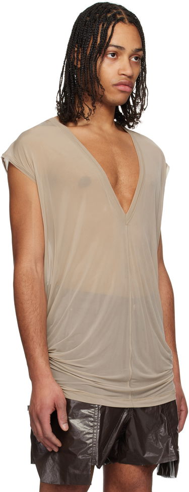 Tanktop Rick Owens Rick Owens Hollywood Jersey Deep V T-Shirt Sort | RU01E5233 BZ, 4