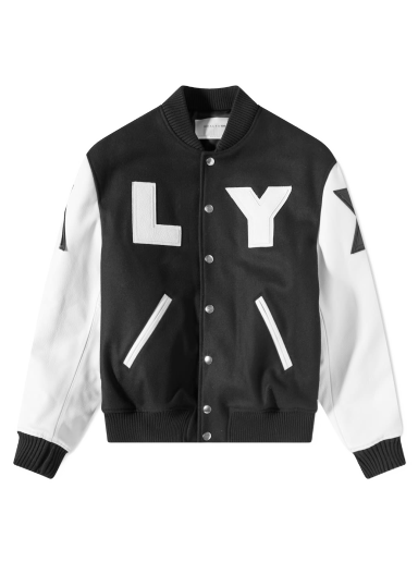 Bomberjakke 1017 ALYX 9SM Leather Sleeve Logo Varsity Jacket Sort | AAMOU0319FA01-MTY0001