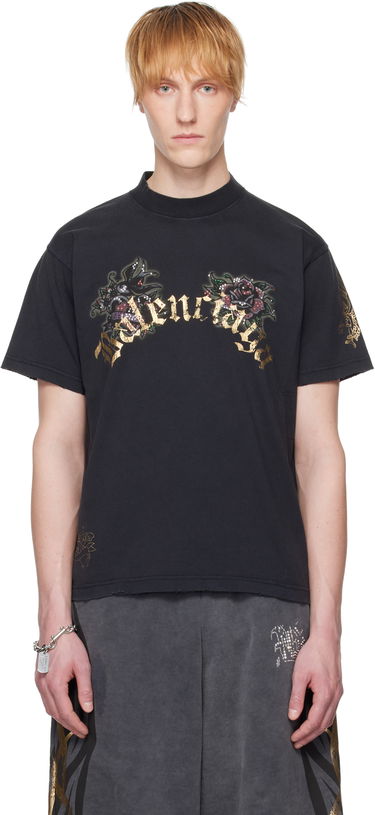 T-shirt Balenciaga Balenciaga Tacky Tattoo T-Shirt Sort | 809122TRVZ2, 0