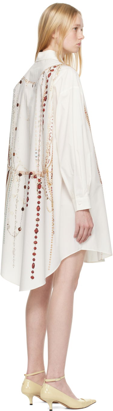 Kjole Maison Margiela MM6 Maison Margiela Pearl Print Shirt Dress Hvid | S62CT0250 M35462, 2