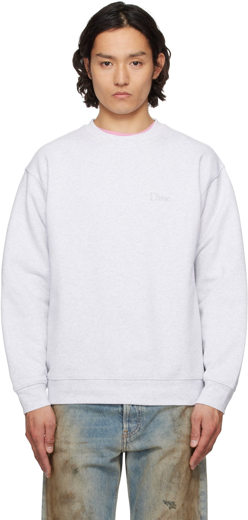 Sweater Dime Dime Classic Small Logo Crewneck Sweatshirt Grå | DIMESP2538ASH