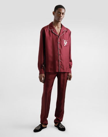 Skjorte Dolce & Gabbana Silk Shirt With Logo Embroidery Bourgogne | G5IF1ZGJ155R0108, 1