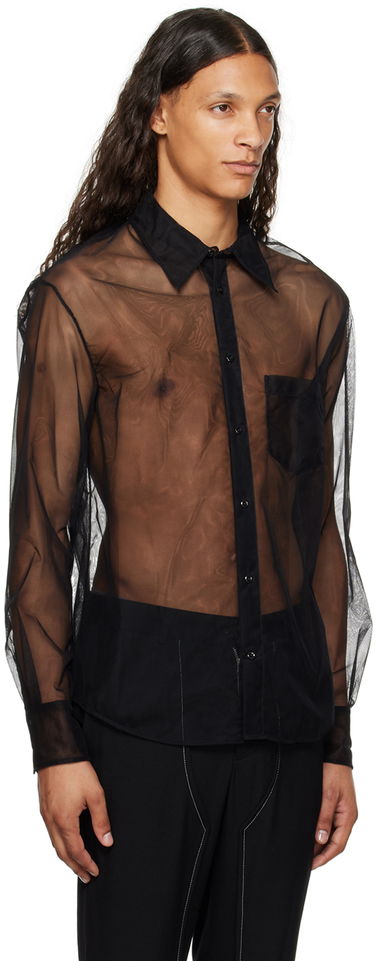 Skjorte Simone Rocha Simone Rocha Sheer Shirt Sort | 5289 0069, 1