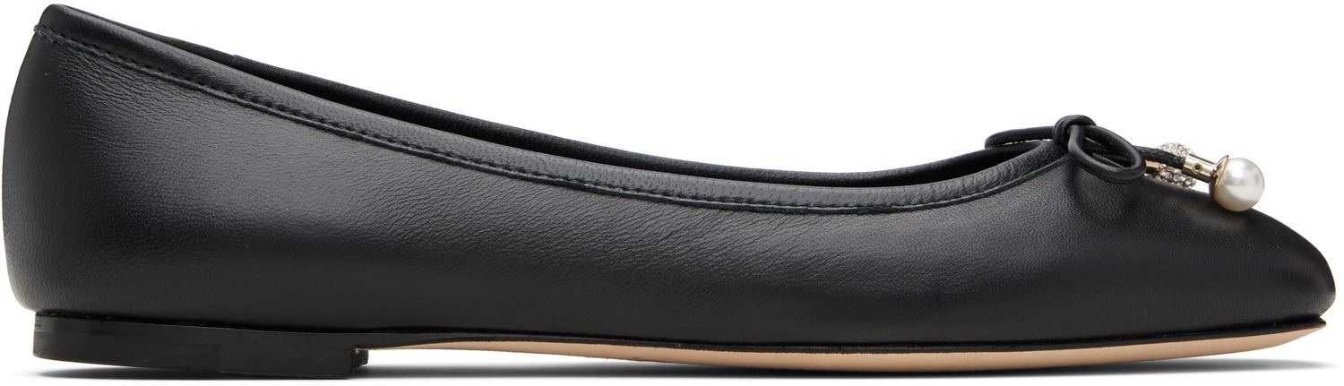 Sneakers og sko Jimmy Choo Jimmy Choo Elme Pearl Ballerina Flats Sort | ELME FLAT, 0