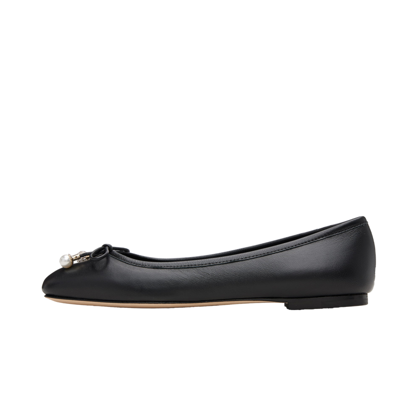Sneakers og sko Jimmy Choo Jimmy Choo Elme Pearl Ballerina Flats Sort | ELME FLAT