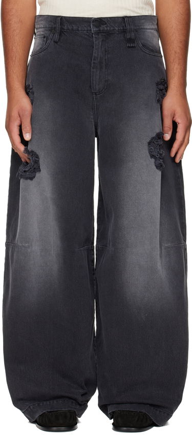 Jeans Simone Rocha Simone Rocha Embellished Wide Leg Puddle Jeans Sort | 4162B 1239D, 0