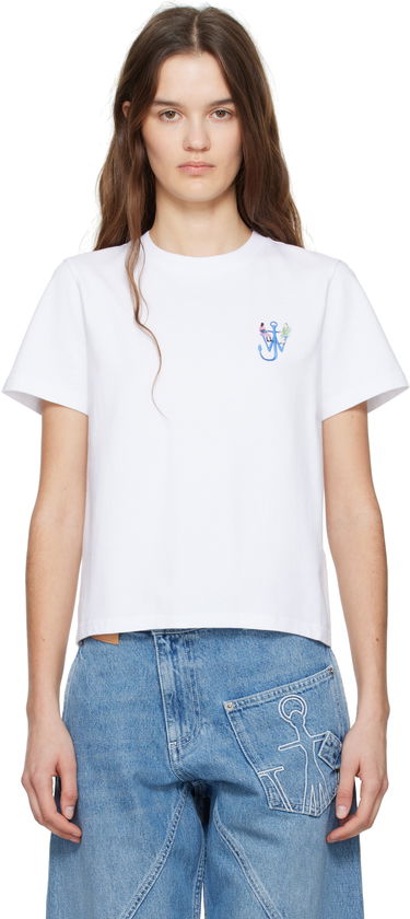T-shirt JW Anderson JW Anderson Anchor Embroidery T-Shirt Hvid | JT0269-PG1510, 0