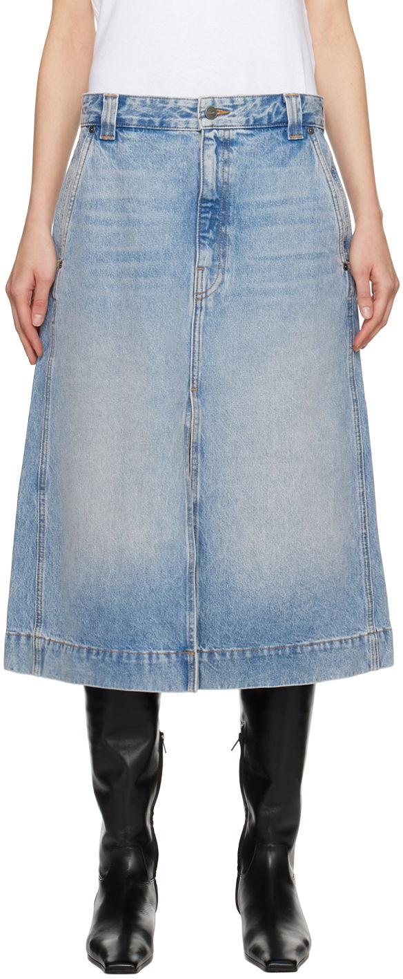 Nederdel Khaite Charlene Midi Denim Skirt Blå | 1082-094