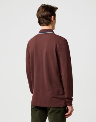 Polo skjorte Wrangler Wrangler Long Sleeve Polo Shirt Bourgogne | 112371508:XXL, 0