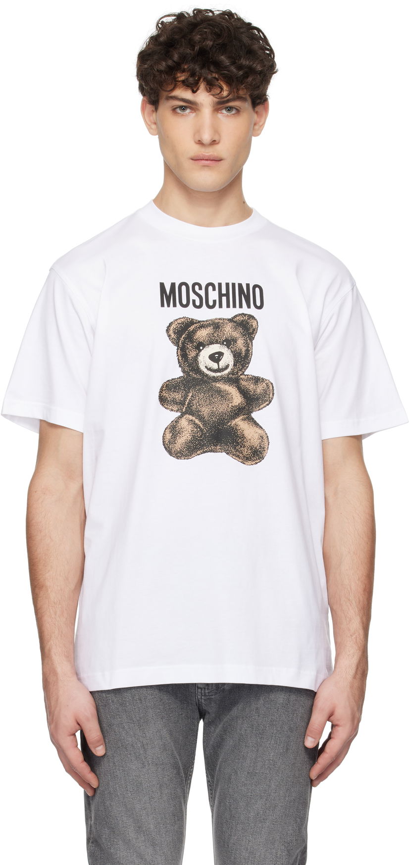 T-shirt Moschino Moschino Teddy Bear Graphic T-Shirt Hvid | 251ZZV071002411001