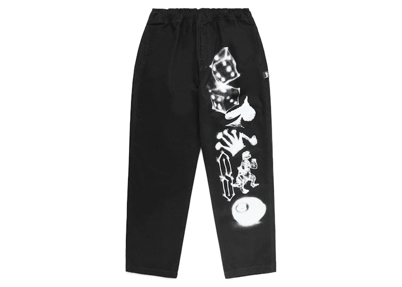 Cargo bukser Stüssy Airbrush Icon Beach Pants Sort | 116622_BLAC