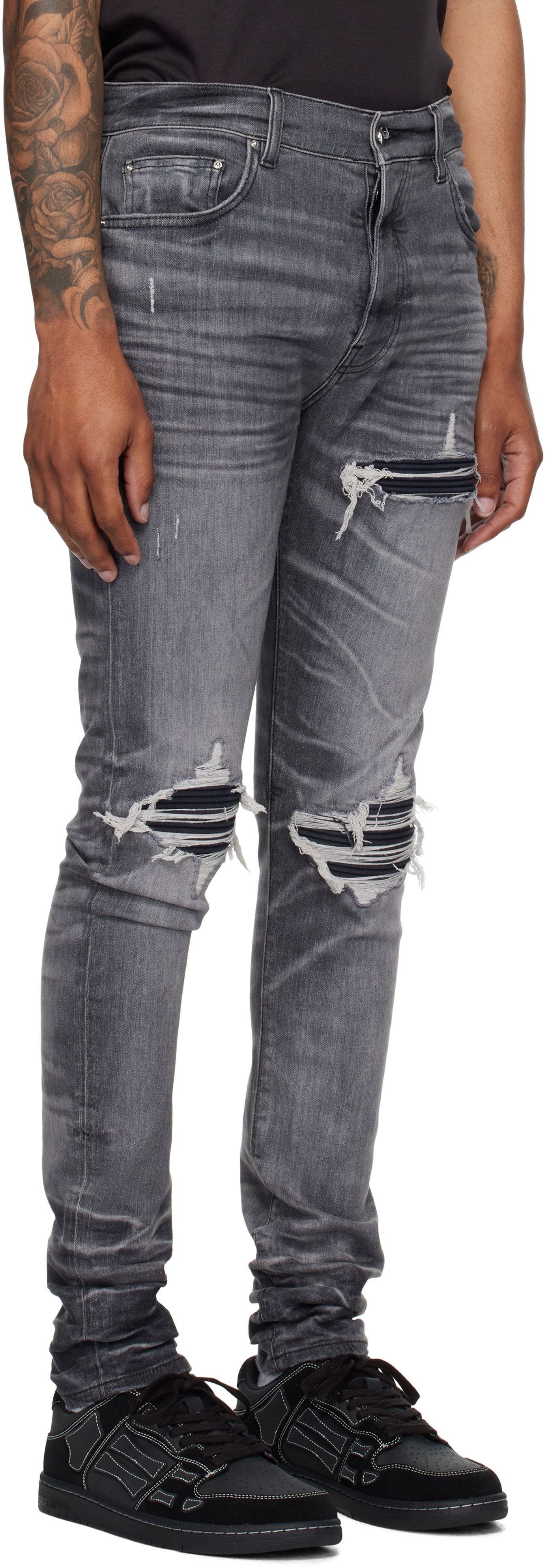 Jeans AMIRI AMIRI MX1 Jeans with Suede Patches Grå | AMDNSY1158, 1