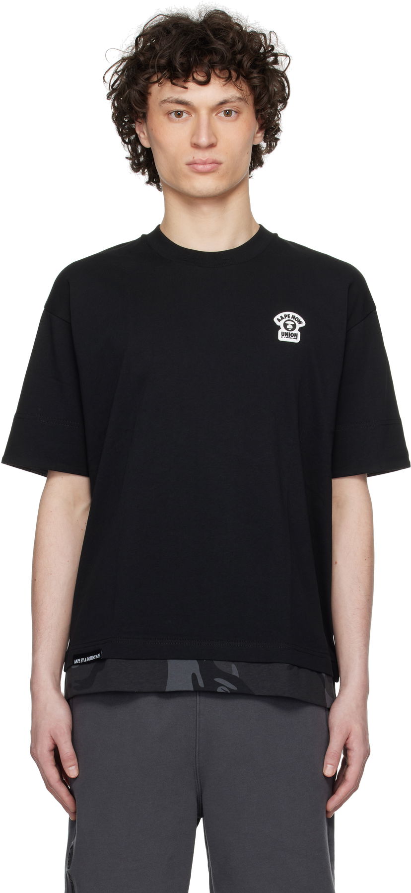 T-shirt AAPE by A Bathing Ape AAPE by A Bathing Ape Fancy Main T-Shirt Sort | AAPTEM1652XXNBKX