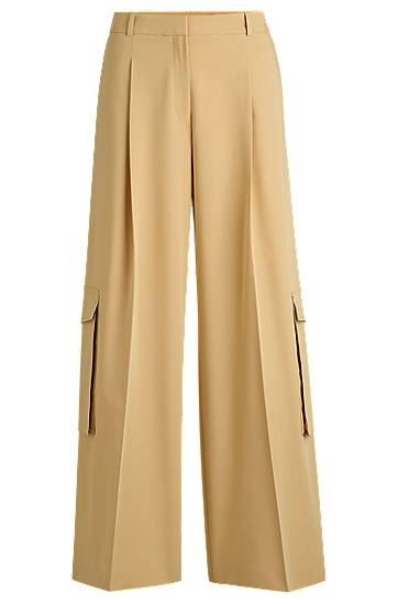 Bukser BOSS Relaxed Fit Stretch Cargo Trousers Beige | 50538656