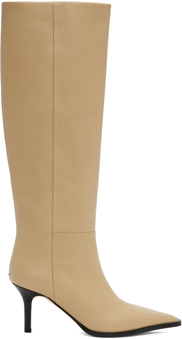 Frakker Aeyde Aeyde Tula Leather Tall Boots Beige | A11-KB-TULP75ST95-FW24-957-065