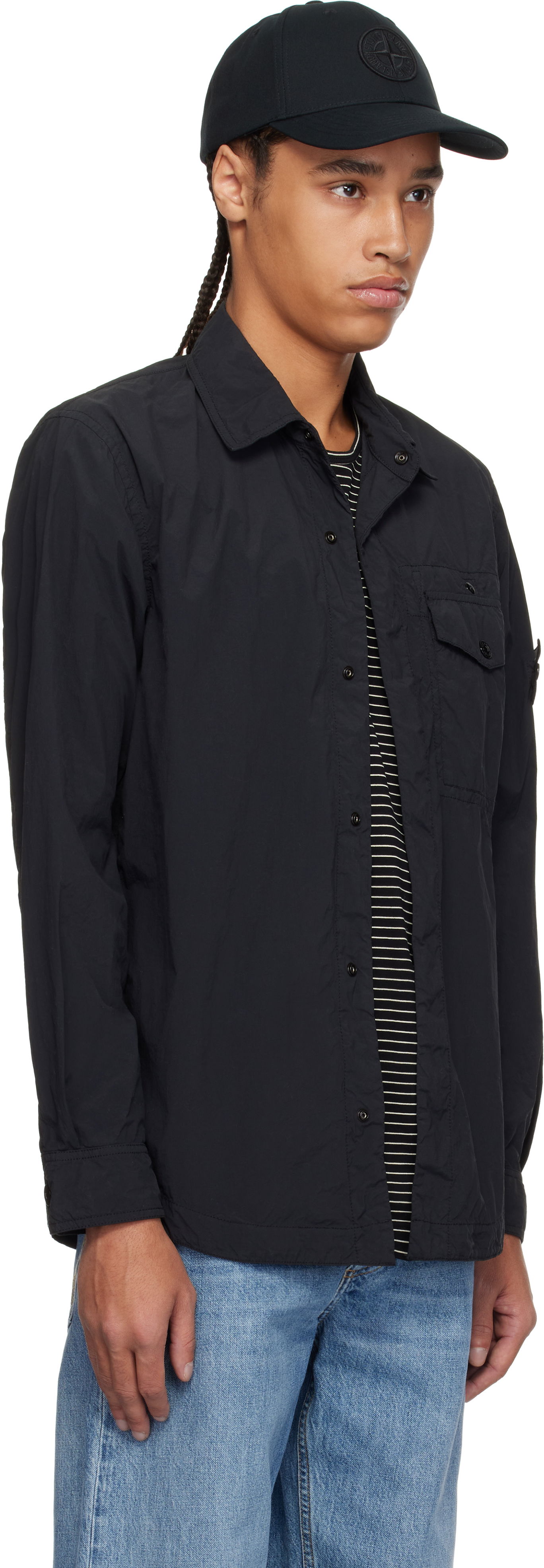 Skjorte Stone Island Stone Island Nylon Overshirt Sort | K1S15 1100003 S00F6, 1