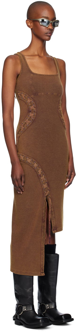 Kjole Feng Chen Wang Feng Chen Wang Lace Knit Midi Dress Brun | FWF18DR02C, 1
