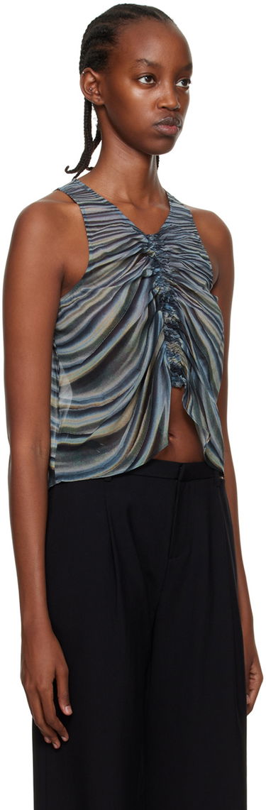 Tanktop Dion Lee Dion Lee Shirred Tank Top Sort | C3066P22, 4