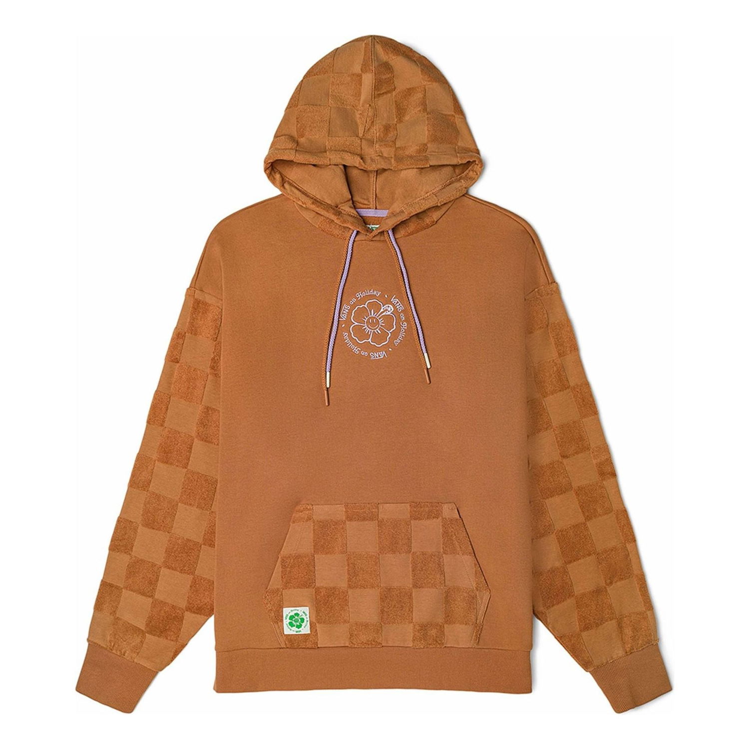 Sweatshirt Vans Checkered Embroidered Logo Hoodie Brun | VN0A7YKNYLY, 0